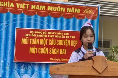 Hình ảnh phát động các phong trào của Liên đội Trường THCS Nguyễn Tự Tân